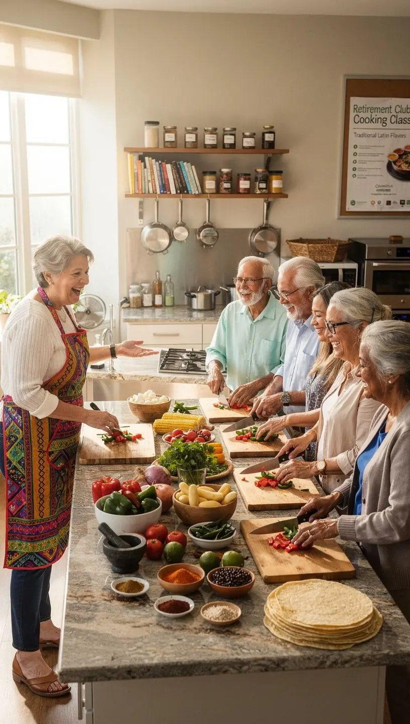 Dance class participants enjoying bachata and salsa.